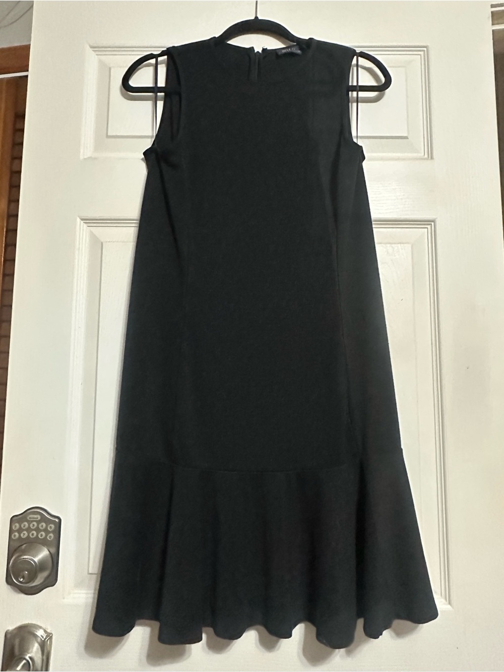 Ralph Lauren Sleeveless Black A-Line Midi Dress with Fluted Hem